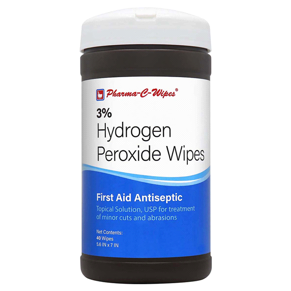 slide 1 of 5, Pharma-C-Wipes 3% Hydrogen Peroxide Wipes, 40 ct