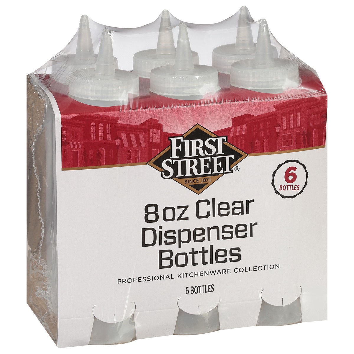slide 5 of 12, First Street Clear Dispenser Bottles, 6 ct