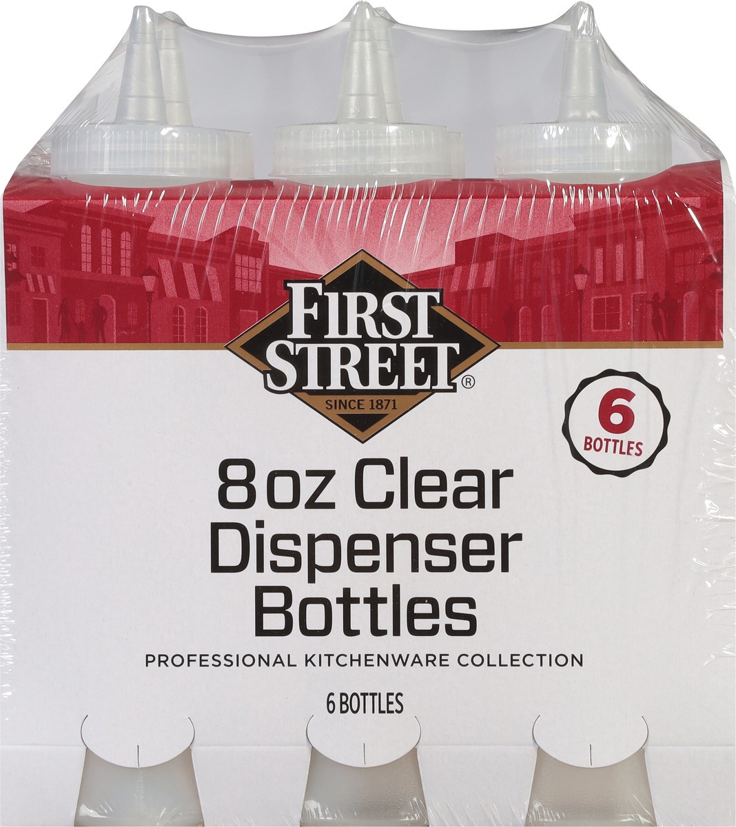 slide 8 of 12, First Street Clear Dispenser Bottles, 6 ct
