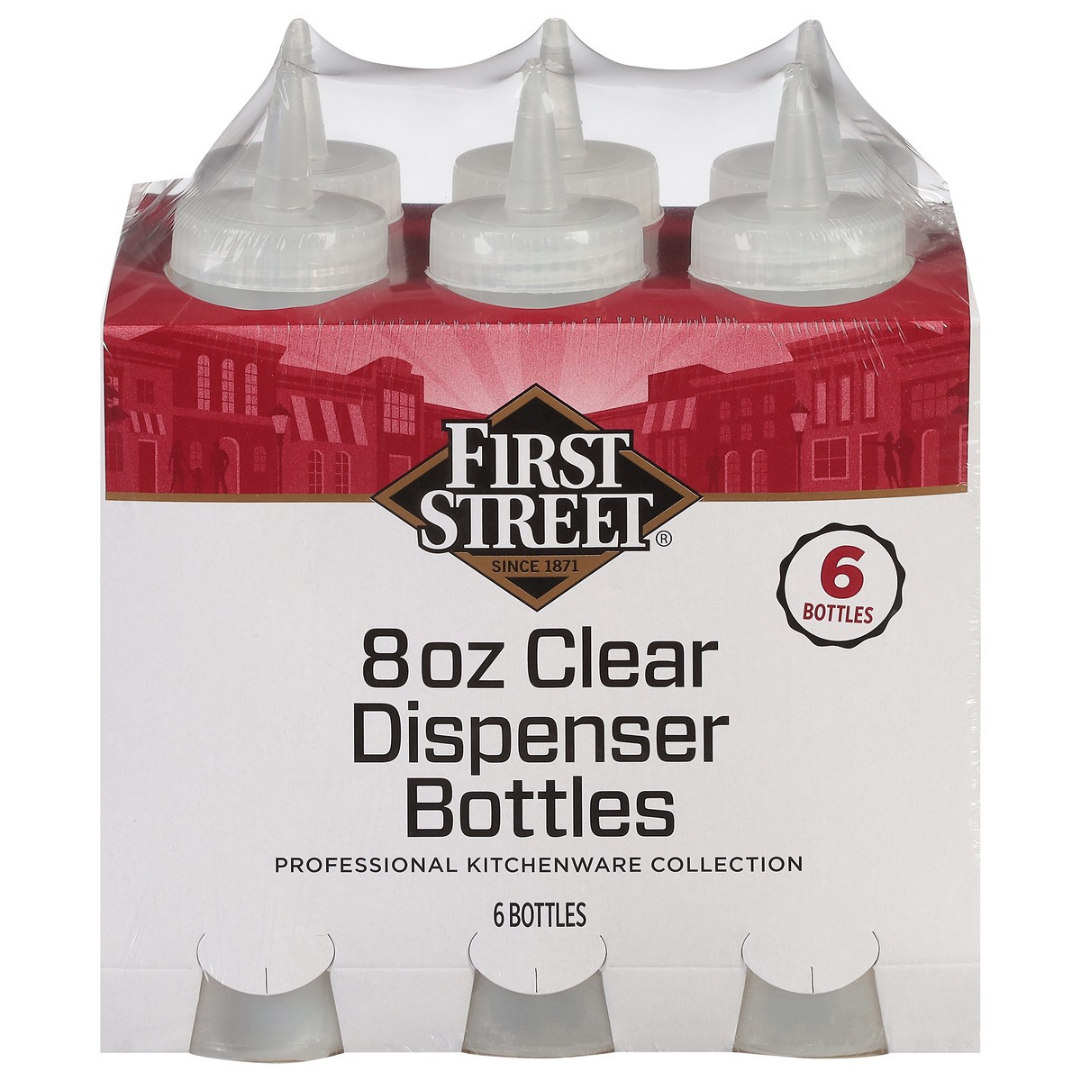 slide 9 of 12, First Street Clear Dispenser Bottles, 6 ct