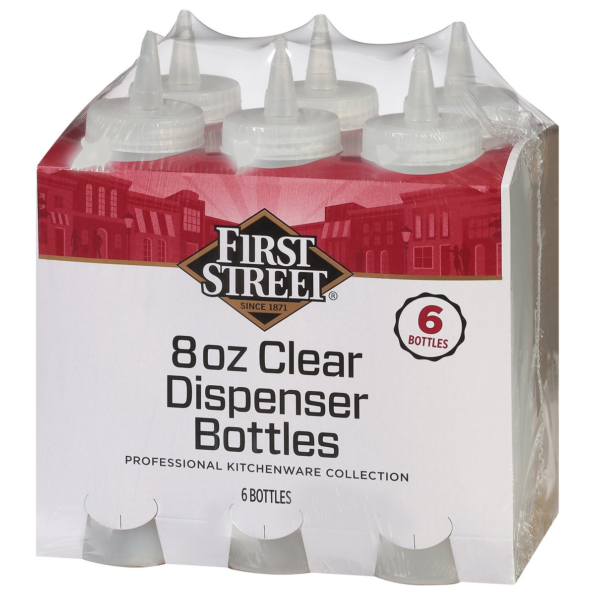 slide 11 of 12, First Street Clear Dispenser Bottles, 6 ct