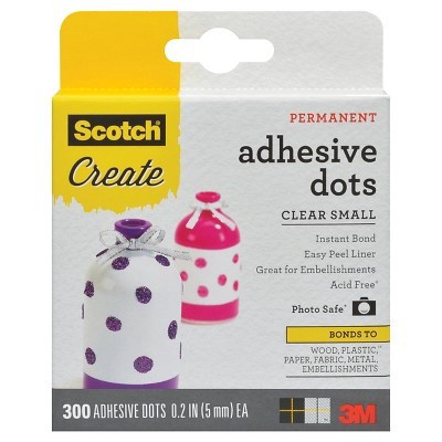 slide 1 of 4, Scotch Create Permanent Adhesive Dots, 300 ct