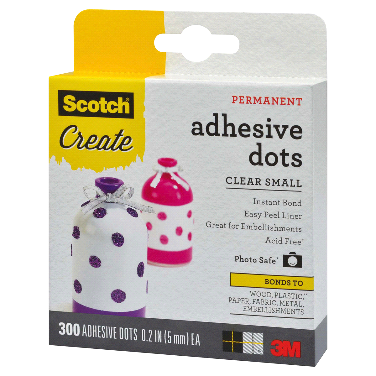 slide 4 of 4, Scotch Create Permanent Adhesive Dots, 300 ct