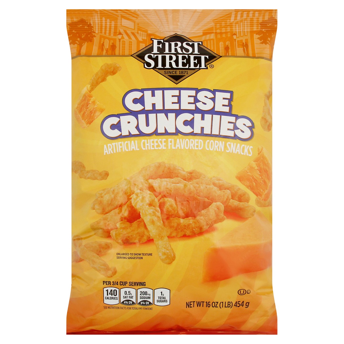 slide 5 of 13, First Street Cheese Crunchies, 16 oz
