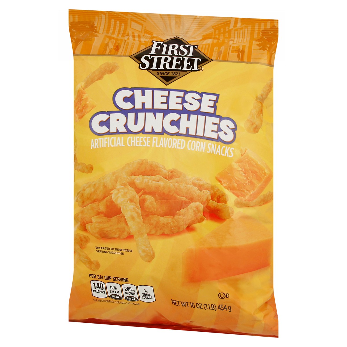 slide 8 of 13, First Street Cheese Crunchies, 16 oz