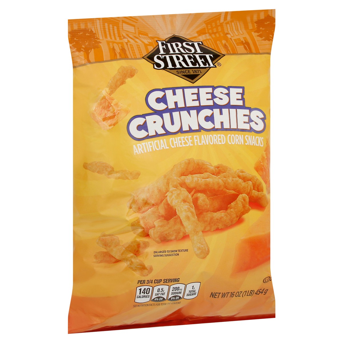 slide 10 of 13, First Street Cheese Crunchies, 16 oz