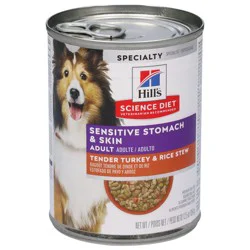 Science Diet Sensitive Stomach & Skin Specialty Adult Tender Turkey & Rice Stew Dog Food 12.5 oz