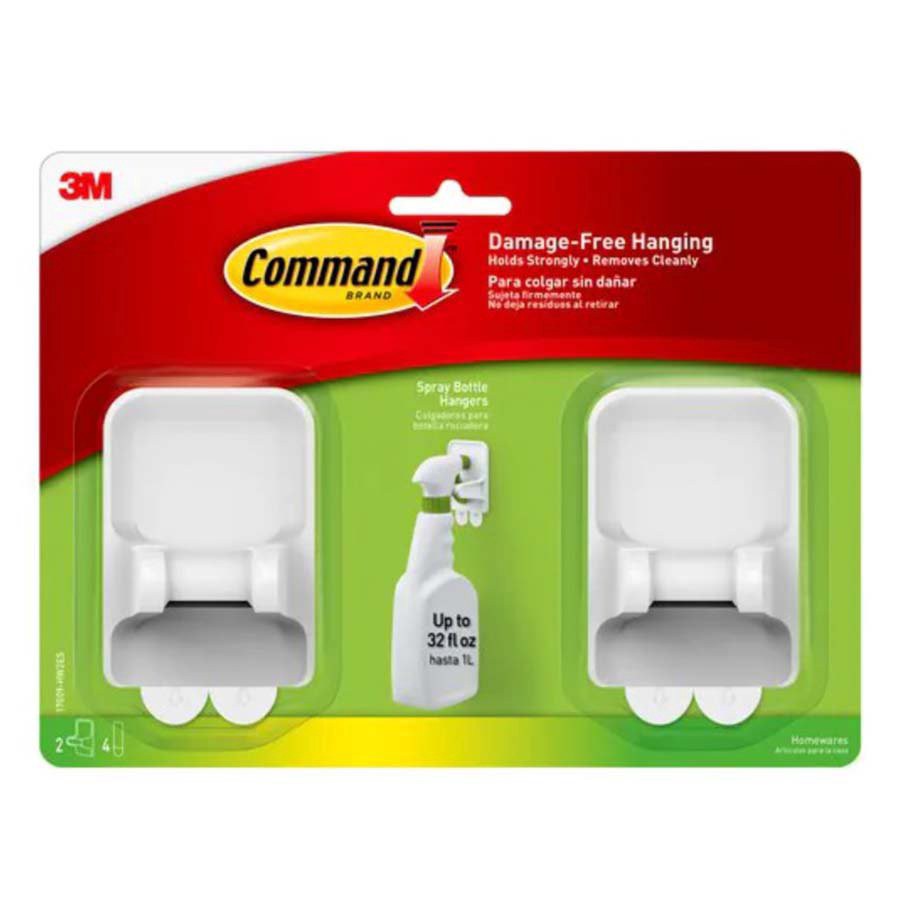 slide 1 of 1, Command White Spray Bottle Hangers, 2 ct