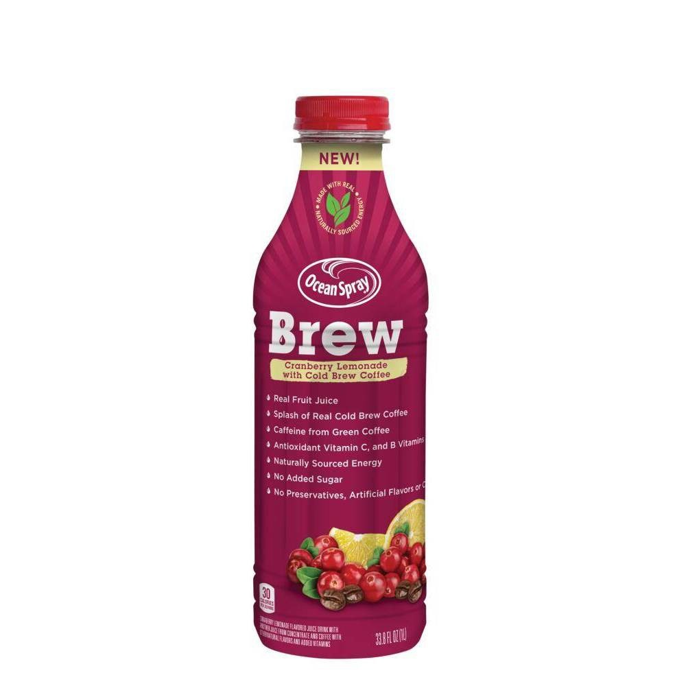 slide 1 of 1, Ocean Spray Brew Cranberry Lemonade With Cold Brew Coffee, 33.8 oz