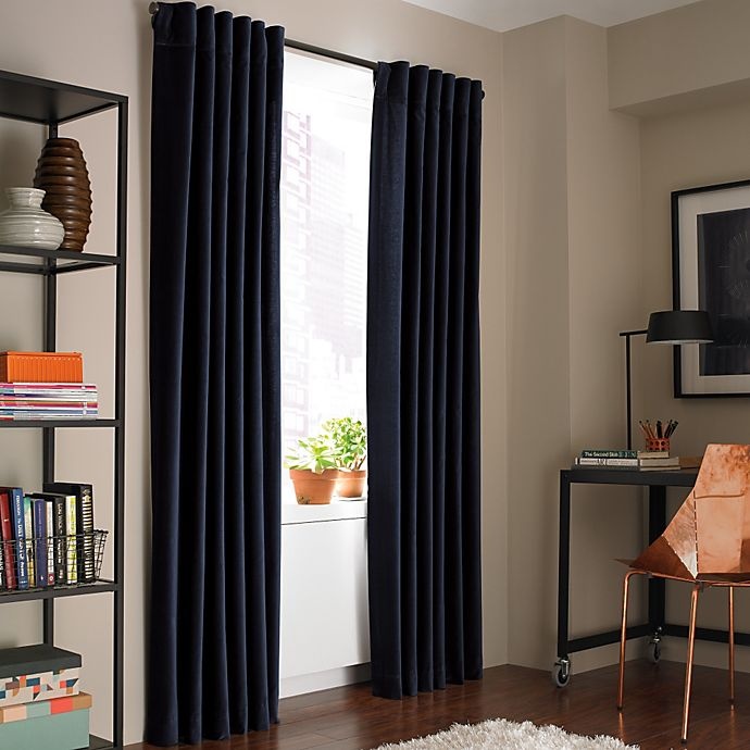 slide 1 of 1, Kenneth Cole Reaction Home Soho Velvet Lined Window Curtain Panel - Twilight, 95 in