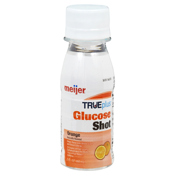 slide 1 of 1, Meijer Trueplus Glucose Shot, Orange, 2 fl oz