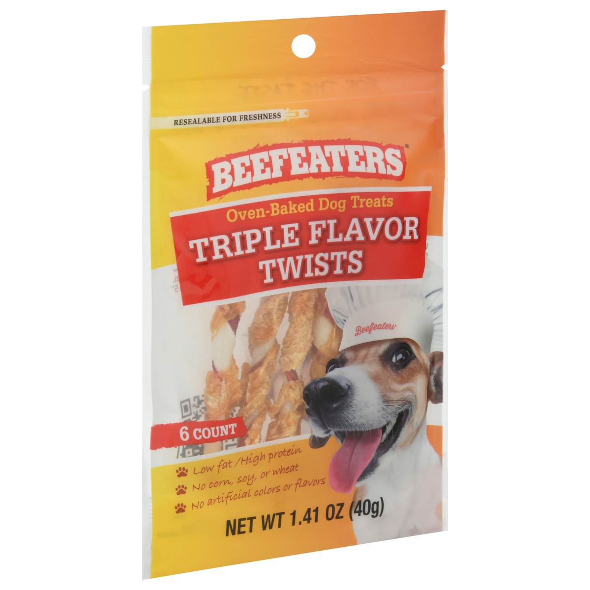 slide 2 of 9, Beefeaters Beefeater Triple Flavor Twists Dog Treats, 1.41 oz