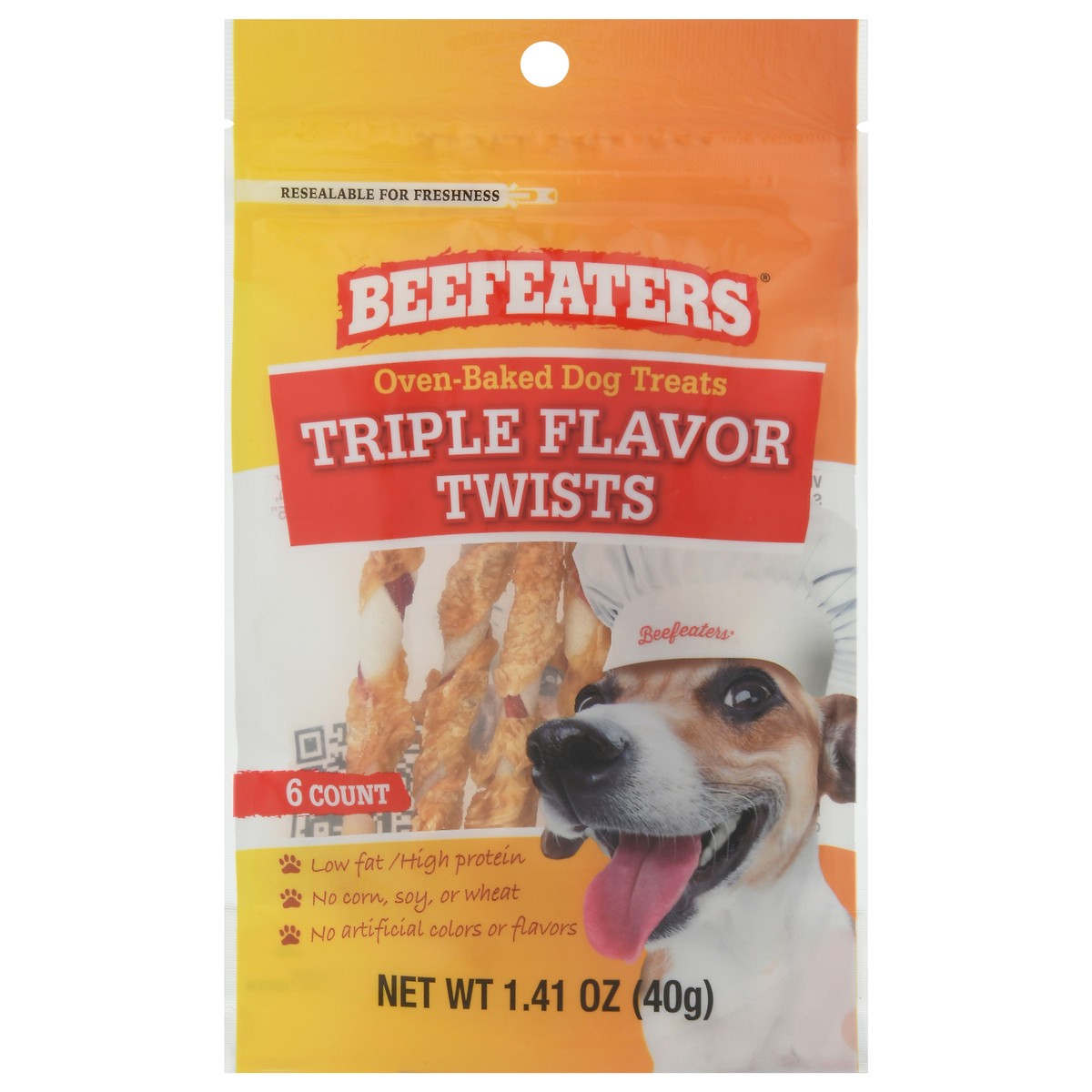 slide 1 of 9, Beefeaters Beefeater Triple Flavor Twists Dog Treats, 1.41 oz