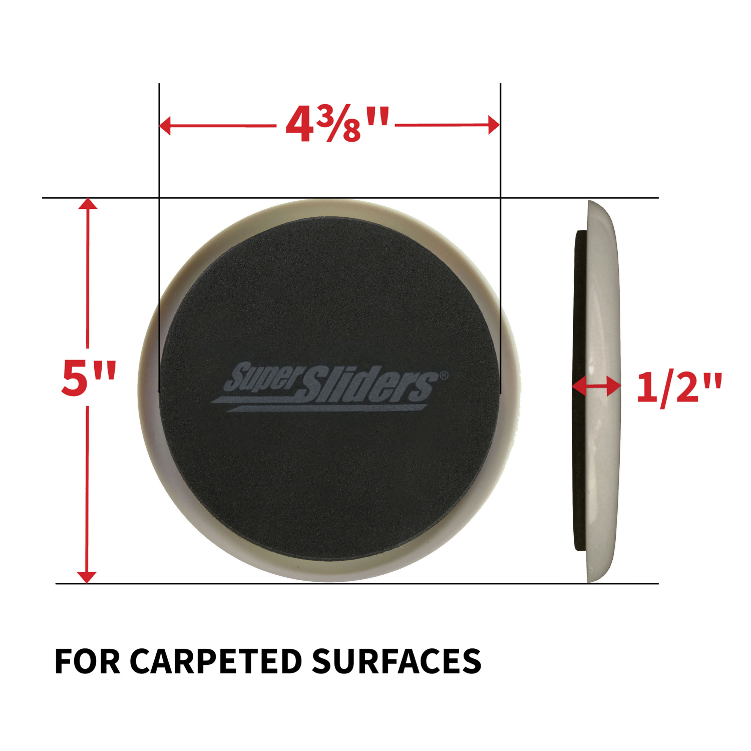 slide 5 of 5, SuperSliders Reusable Carpet Surface Sliders with Hardwood Socks, 4 ct