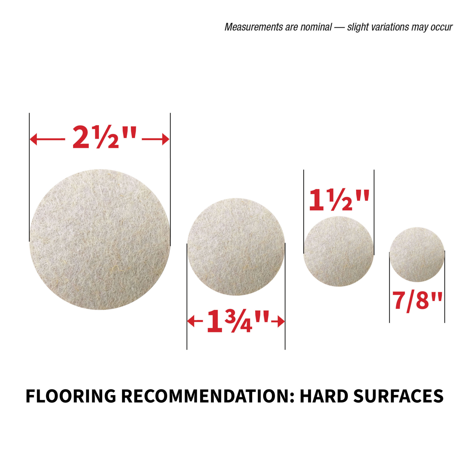 slide 3 of 5, Super Sliders with Gorilla Glue Beige Round Assorted Felt Pads Value Pack, 136 ct