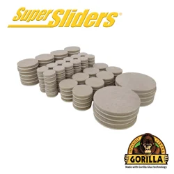 Super Sliders with Gorilla Glue Beige Round Assorted Felt Pads Value Pack