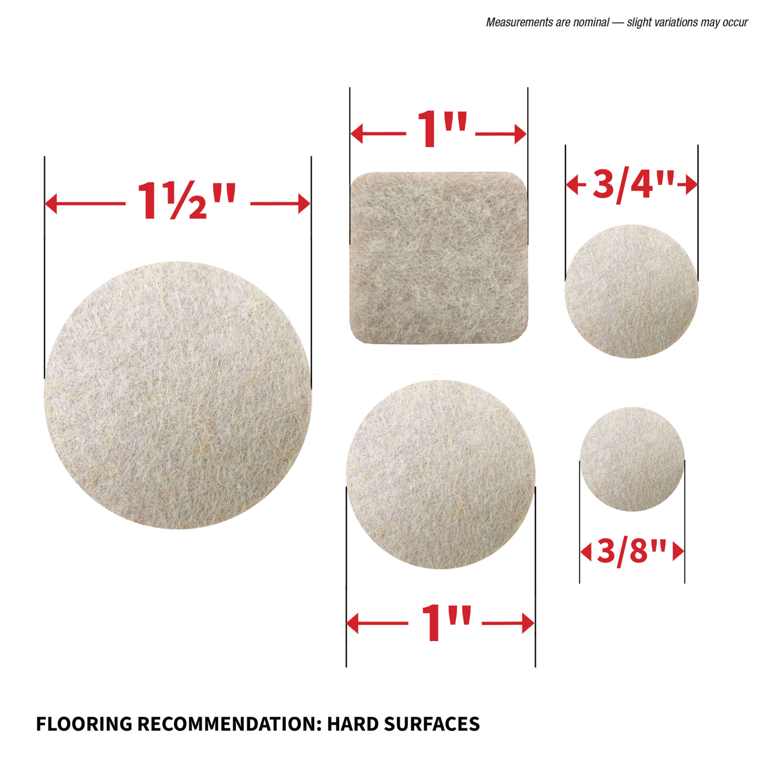 slide 3 of 5, Super Sliders Assorted Beige Felt Pads Value Pack, 184 ct