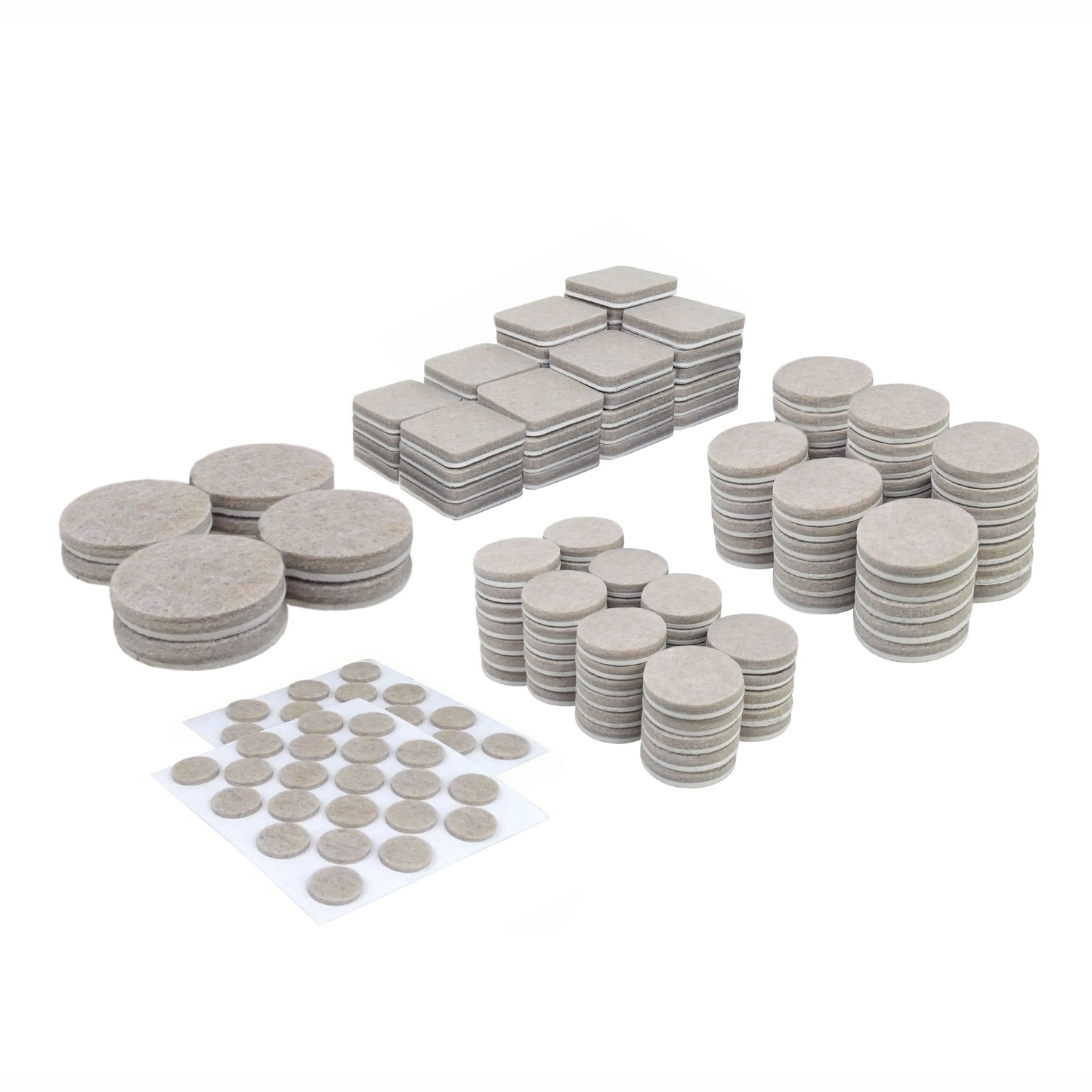 slide 1 of 5, Super Sliders Assorted Beige Felt Pads Value Pack, 184 ct