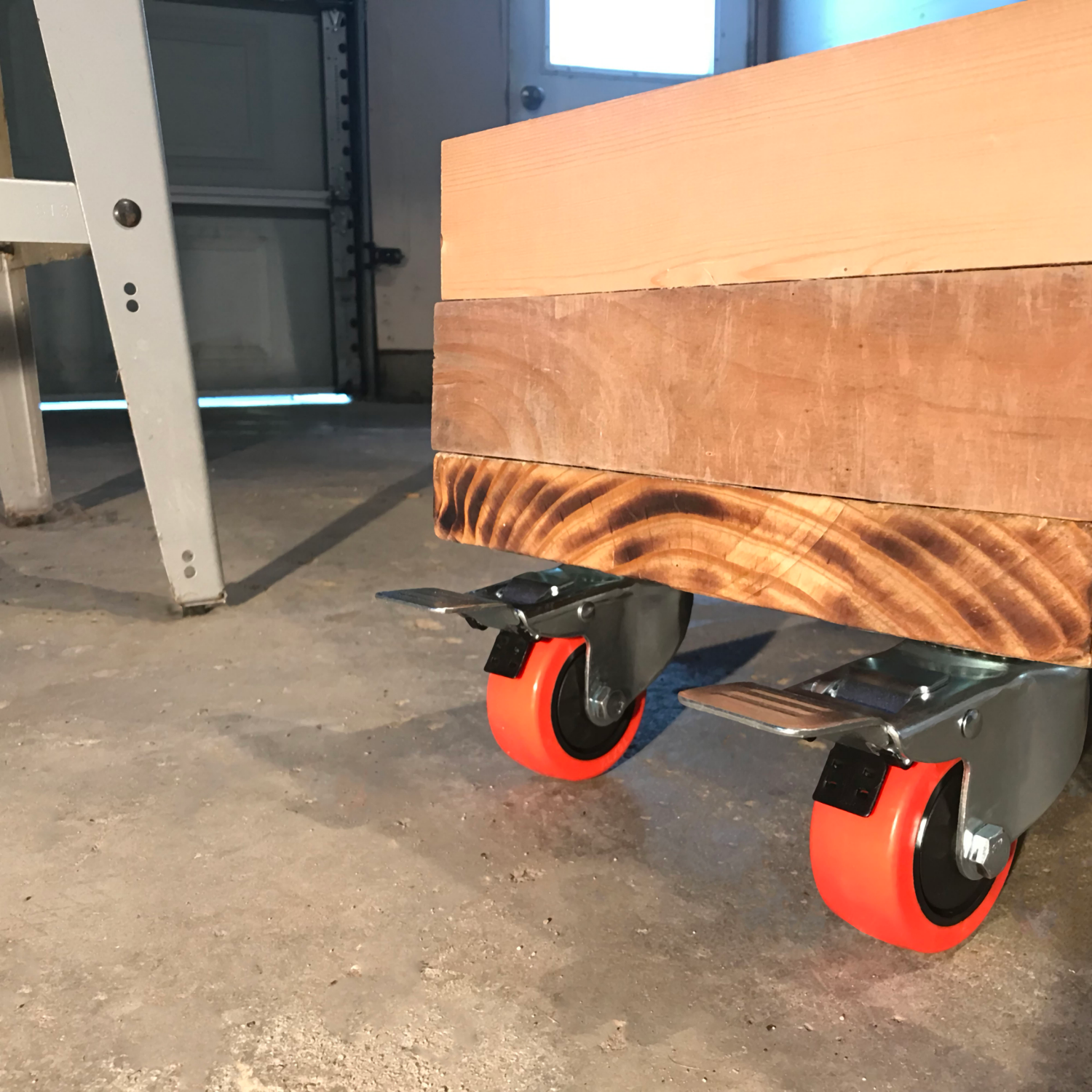 slide 4 of 5, Super Sliders 3" Polyurethane Swivel Caster with Brake, 175-lb. Capacity, Red, 1 ct