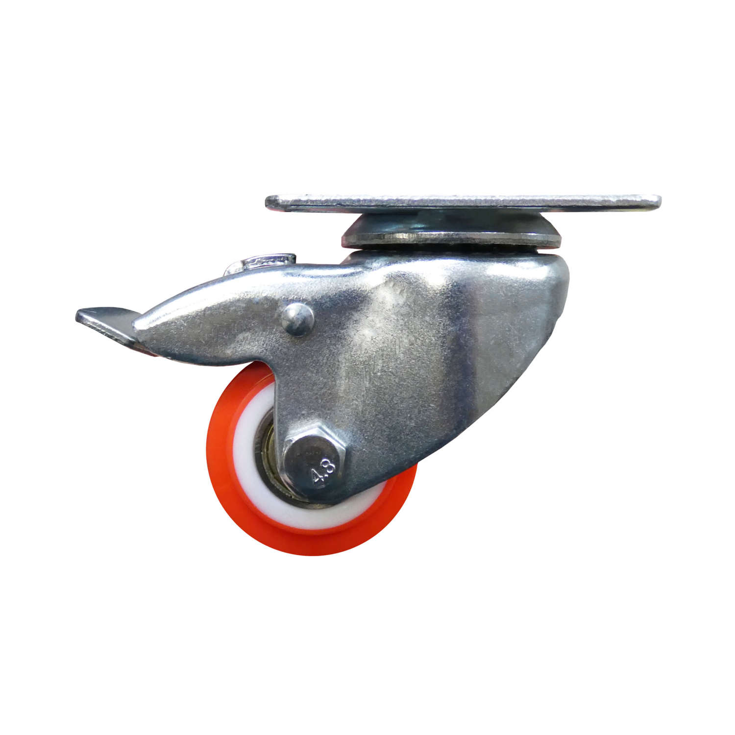 slide 2 of 5, SuperSliders 2'' Polyurethane Swivel Caster + Brake Capacity, Red, 110 lb