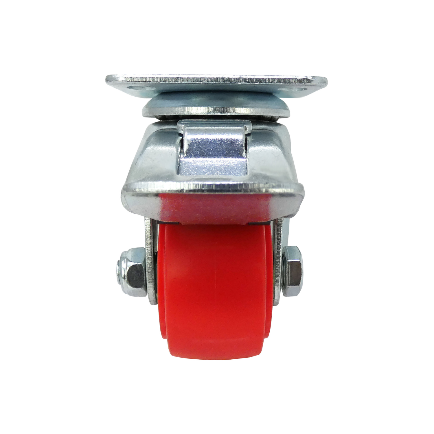 slide 3 of 5, SuperSliders 2'' Polyurethane Swivel Caster + Brake Capacity, Red, 110 lb