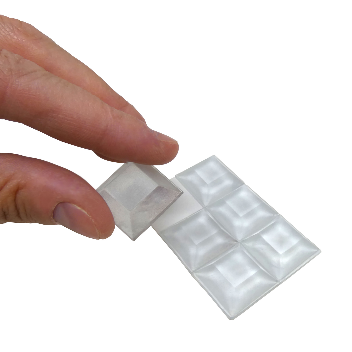 slide 3 of 5, Super Sliders Assorted 1/2" & 3/4" Square Bumpers, Clear, 12 ct