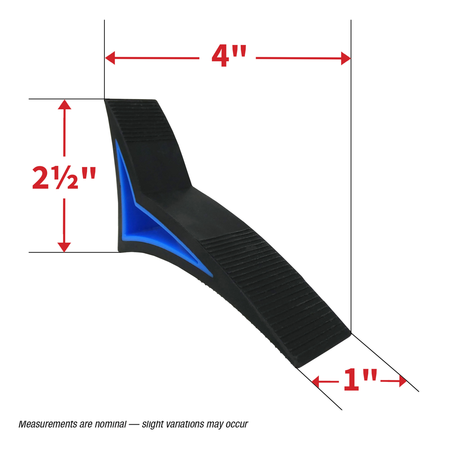 slide 4 of 4, SuperSliders Super Sliders 2-in-1 Doorstop/Jam for All Surfaces, Black/Blue, 1 ct