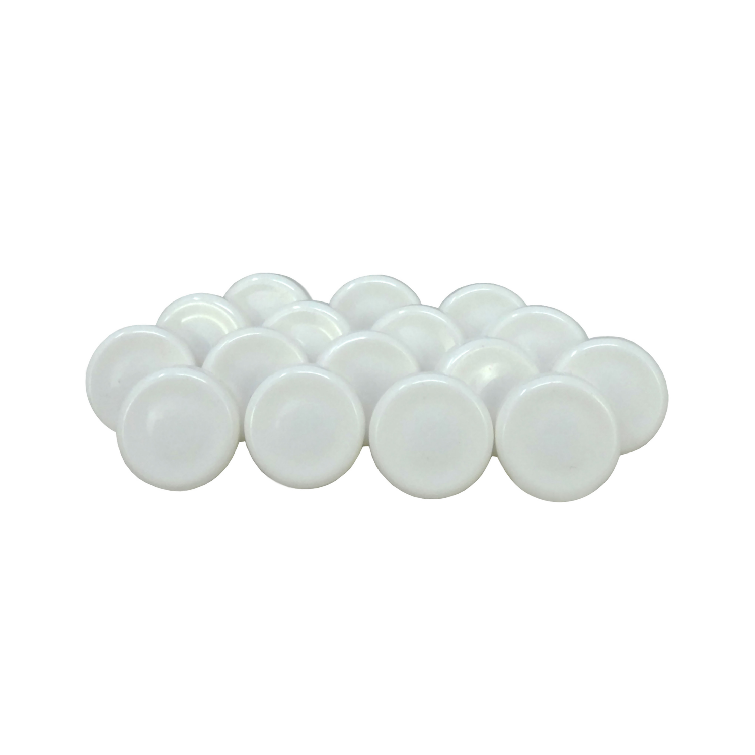 slide 3 of 5, Super Sliders 7/8" Round Nail-On Furniture Glides For Wooden Furniture, White, 16 ct