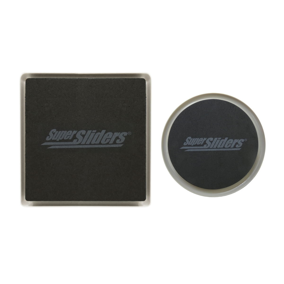 slide 2 of 5, Super Sliders 5" and 3-1/2" Beige Round Reusable Furniture Sliders, 16 ct
