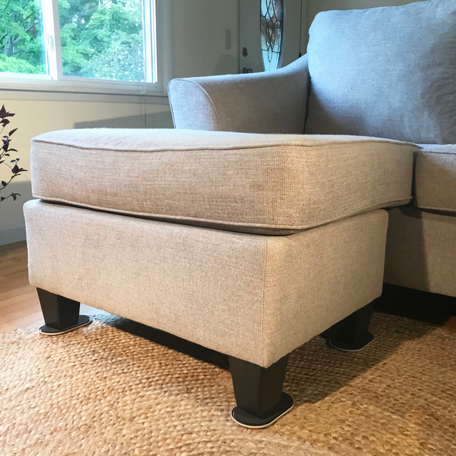 slide 4 of 5, SuperSliders 3 1/2'' x 6'' Reusable Oval Furniture Sliders for Carpet, Beige, 4 ct