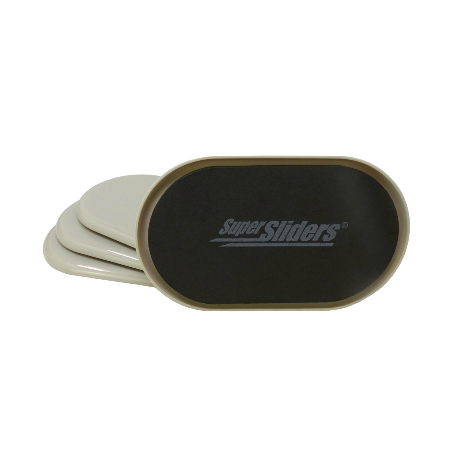 slide 1 of 5, SuperSliders 3 1/2'' x 6'' Reusable Oval Furniture Sliders for Carpet, Beige, 4 ct