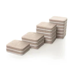 Super Sliders 1&quot; Square Self-Stick Felt Pads for Hardwood, Beige
