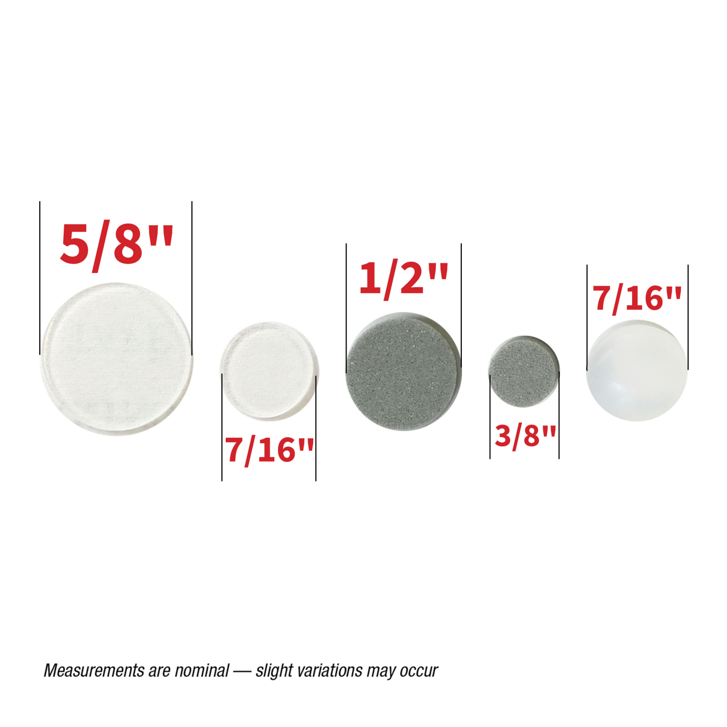 slide 2 of 5, SuperSliders Assorted Self-Stick Bumper Pads, Clear/Gray, 80 ct
