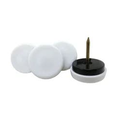 Super Sliders 1 1/8" Round Nail-On Furniture Glides For Wooden Furniture, White