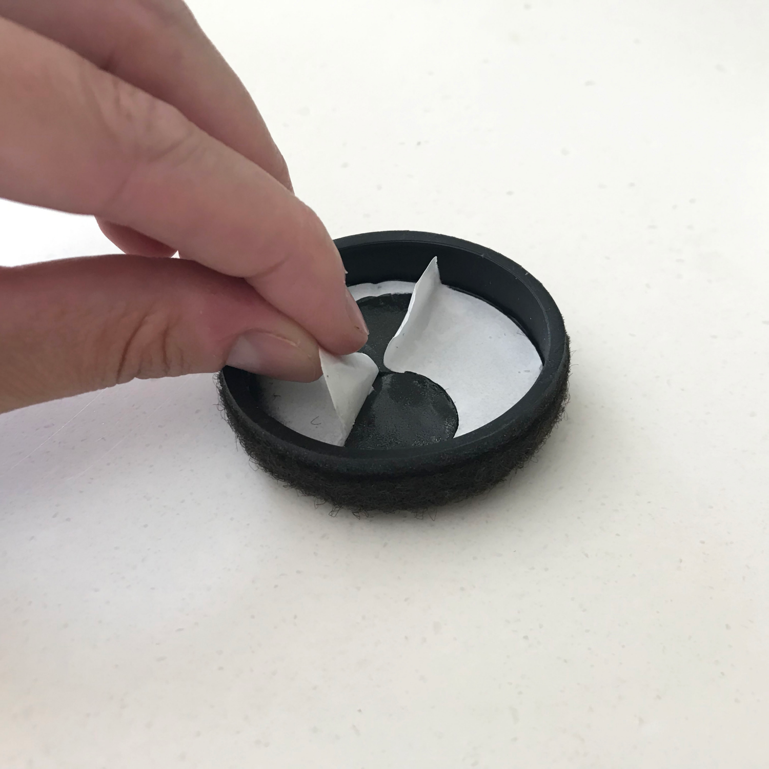 slide 4 of 5, Super Sliders 1-1/4" Brown Round Formed Felt Pads, 4 ct