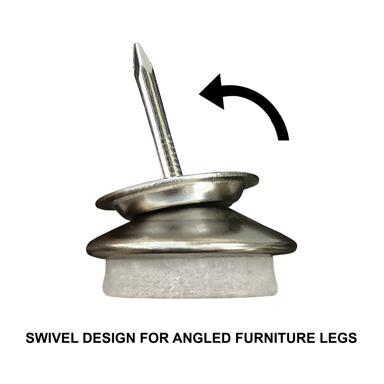 slide 2 of 5, Super Sliders 1" Nail-On Swivel Glides w/Felt for Wooden Legs, Brass, 4 ct