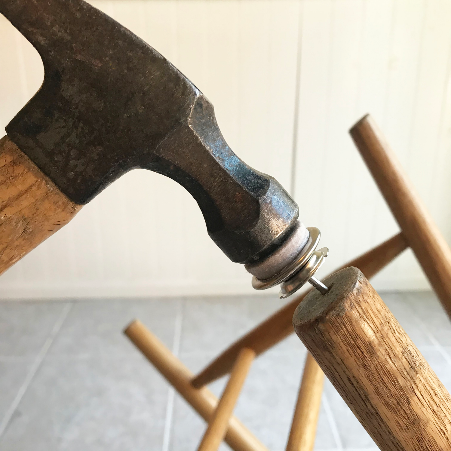 slide 4 of 5, Super Sliders 1" Nail-On Swivel Glides w/Felt for Wooden Legs, Brass, 4 ct