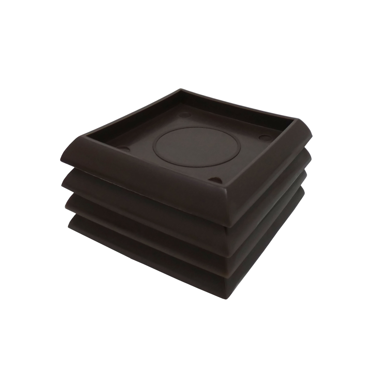 slide 5 of 5, Super Sliders 2" Square Multi-Surface Reusable Caster Cups, Brown, 4 ct