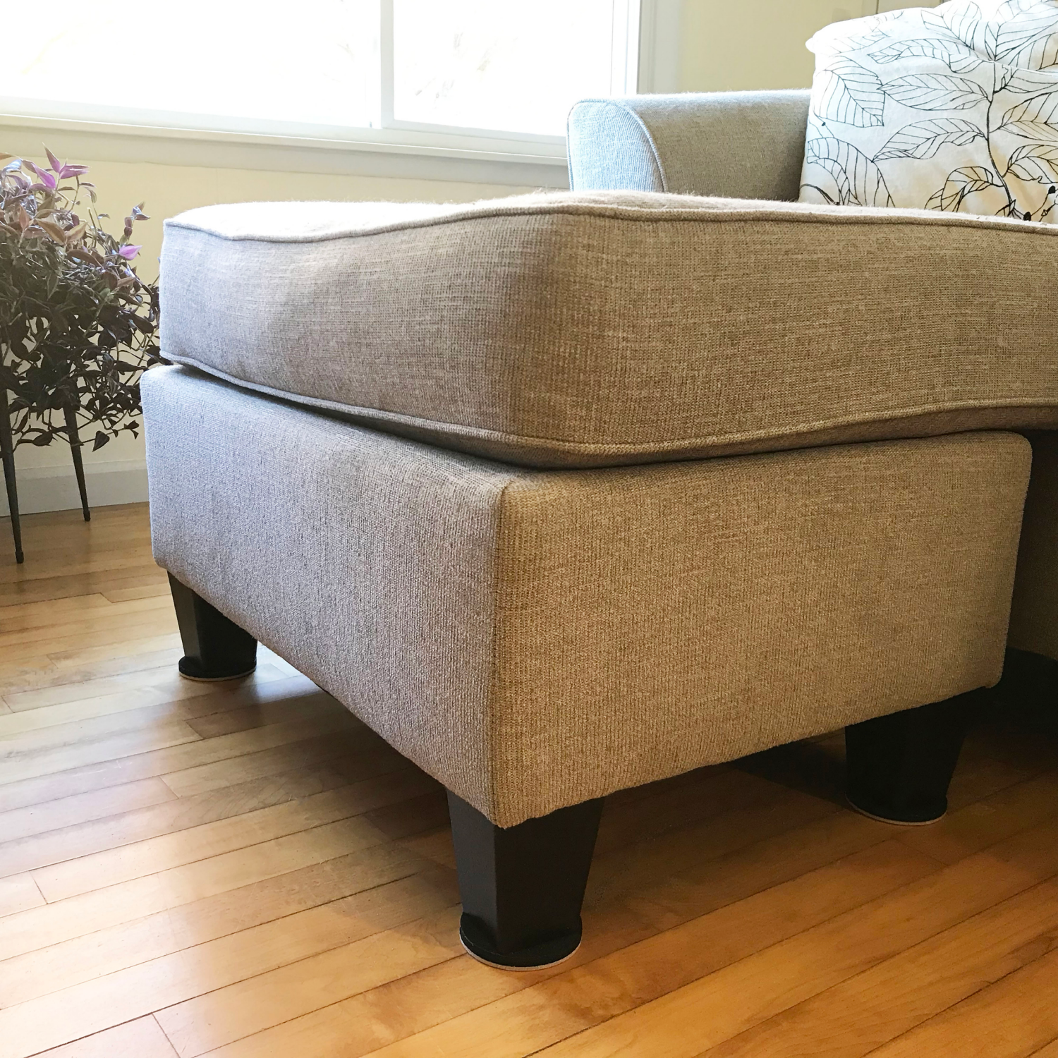 slide 4 of 5, SuperSliders Super Sliders 3-1/2" Beige Round Reusable Felt Furniture Sliders, 16 ct