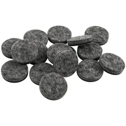 Super Sliders 1&quot; Round Heavy-Duty Self-Stick Felt Pads for Hardwood, Gray