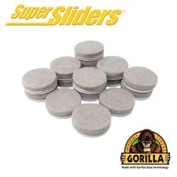 Super Sliders with Gorilla Glue 1" Beige Round Felt Pads - 16 Pack