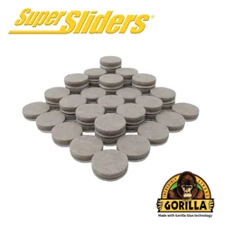 Super Sliders with Gorilla Glue 1" Beige Round Felt Pads