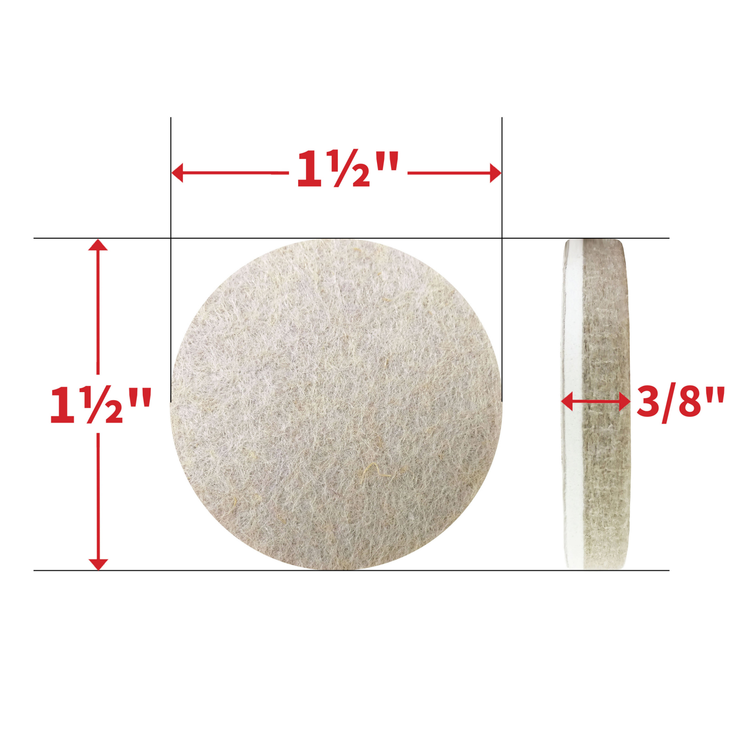 slide 4 of 5, Super Sliders with Gorilla Glue 1-1/2" Beige Round Felt Pads, 16 ct