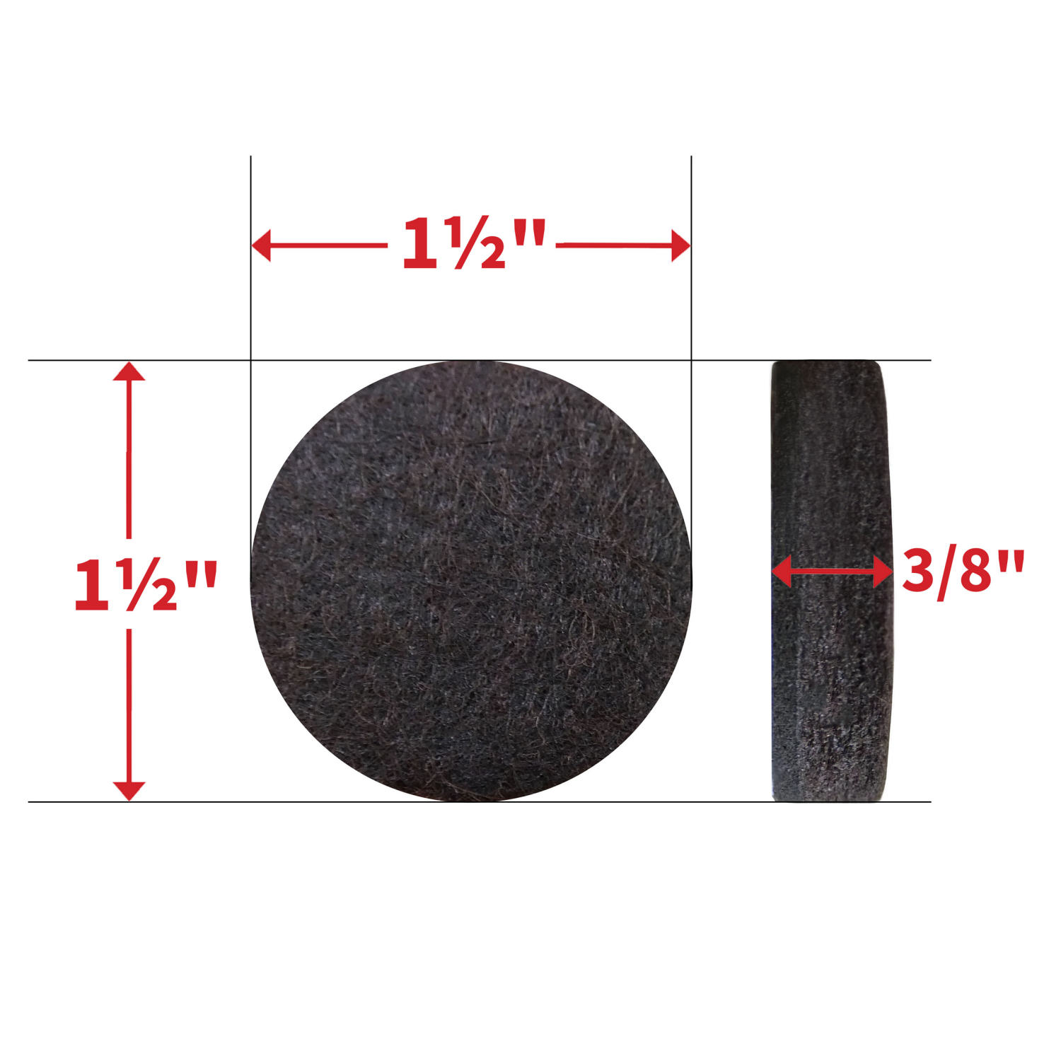 slide 3 of 5, SuperSliders Gorilla Glue 1-1/2-in Round Brown Felt Pad, 24 pack, 24 ct