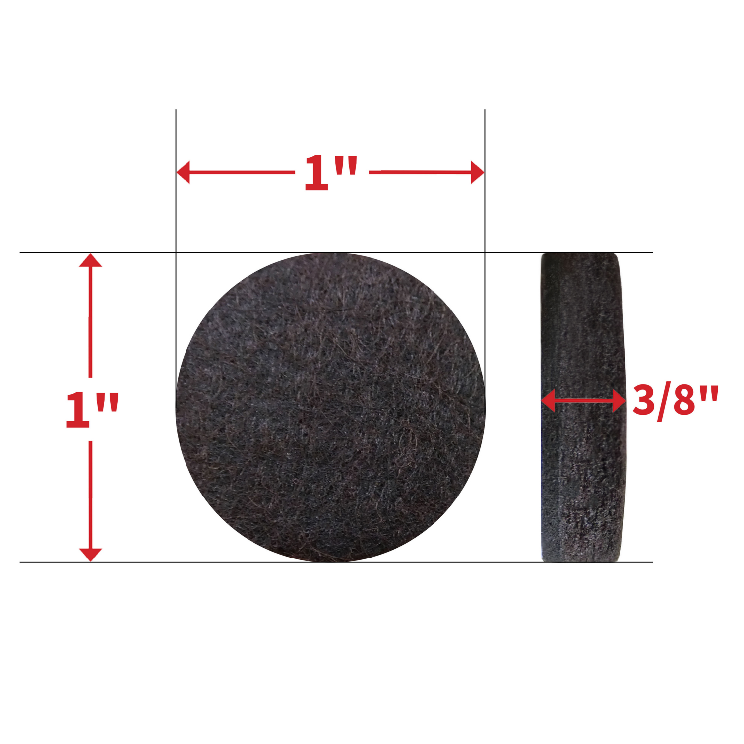 slide 3 of 5, SuperSliders Gorilla Glue 1-in Round Brown Felt Pad, 48 pack, 48 ct