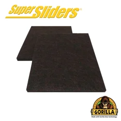 Super Sliders With Gorilla Glue 4-1/4" Brown Square Felt Blanket - 2 Pack