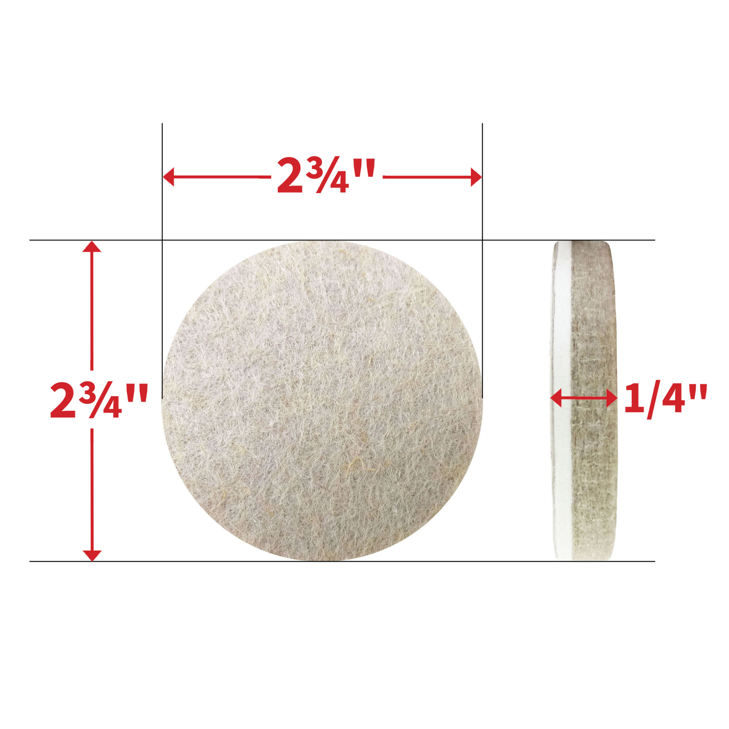 slide 3 of 5, Super Sliders with Gorilla Glue 2-3/4" Heavy-Duty Beige Round Felt Pads, 4 ct