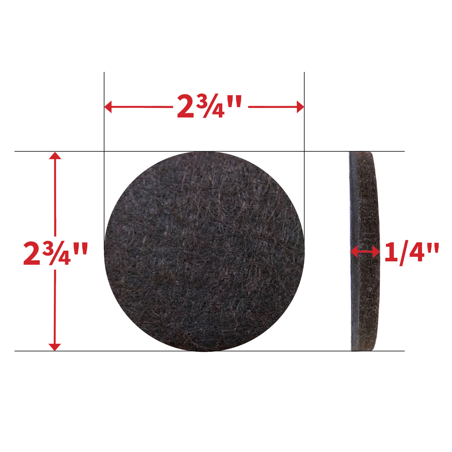 slide 4 of 5, Super Sliders With Gorilla Glue 2-3/4" Heavy-Duty Brown Round Felt Pads - 4 Pack, 4 ct