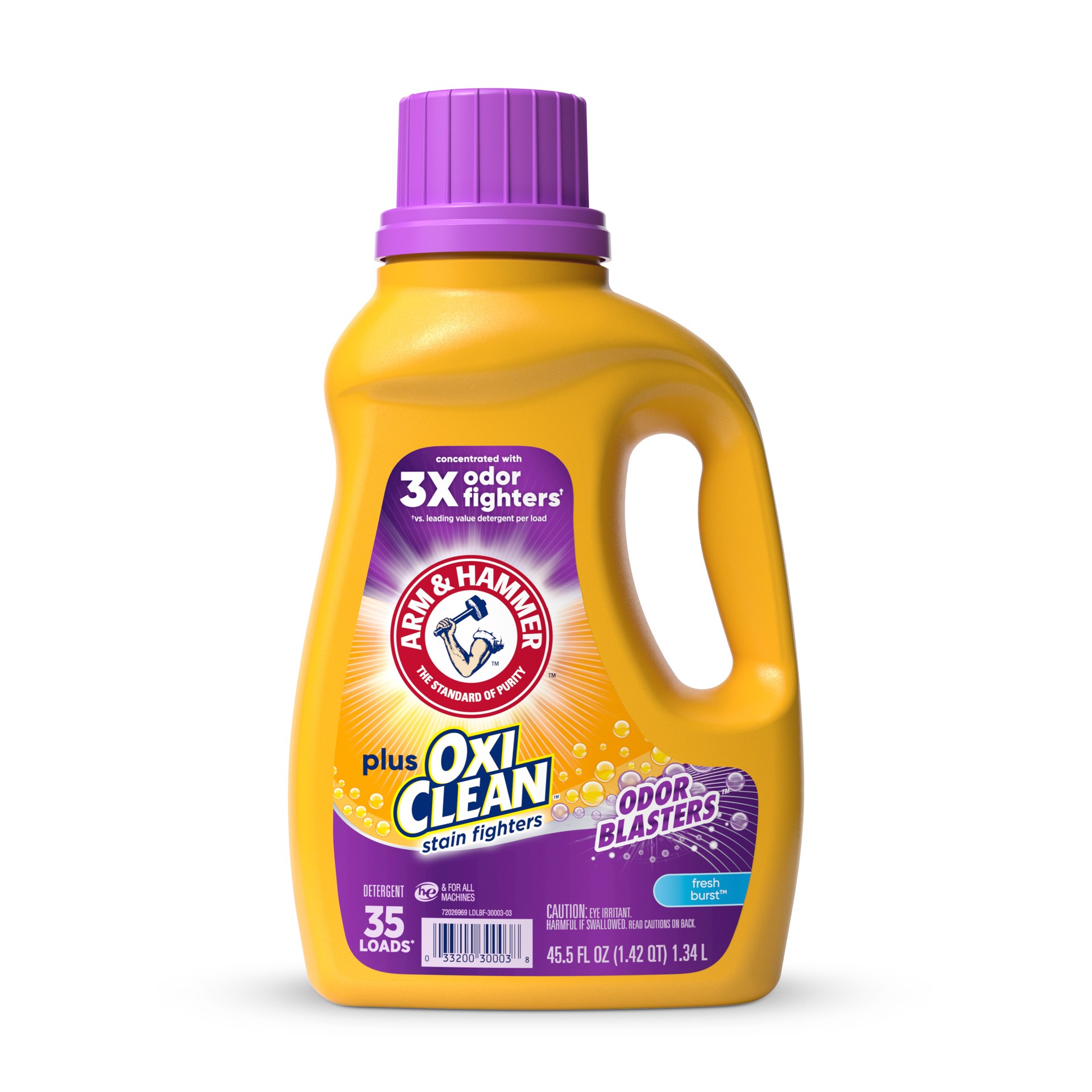 slide 1 of 1, ARM & HAMMER Plus OxiClean Odor Blasters Fresh Burst, 35 Loads Liquid Laundry Detergent, 45.5 Fl oz, 45.50 fl. oz