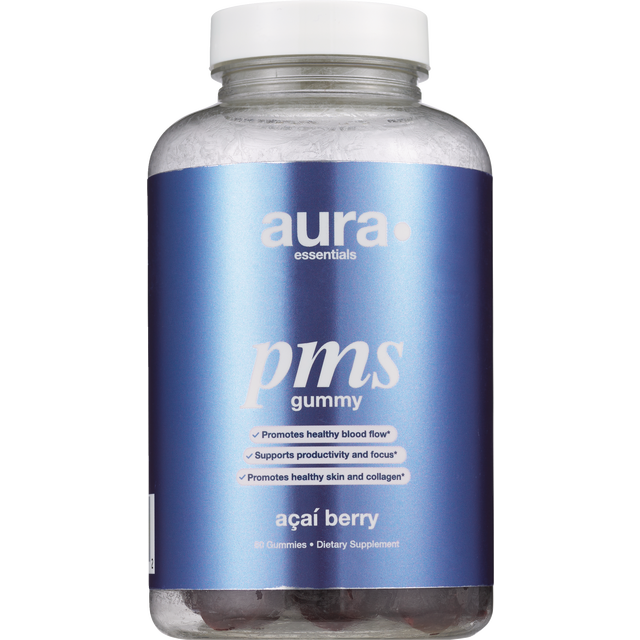 slide 1 of 1, Aura Essentials Pms Gummies, 60 ct
